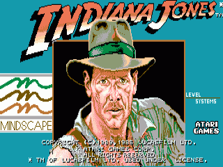 Indiana Jones and the Temple of Doom title screen for Amiga